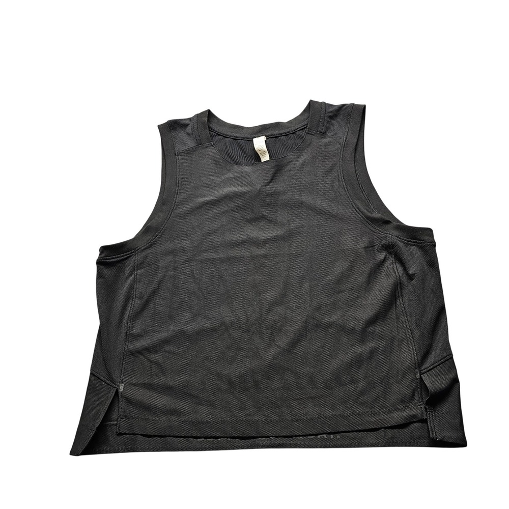 Lululemon Train to Be Tank Top Womens Small Black Athletic Mesh Cropped Training